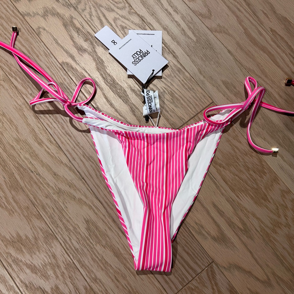 Princess Polly Pink and White Striped Bikini Bottom!